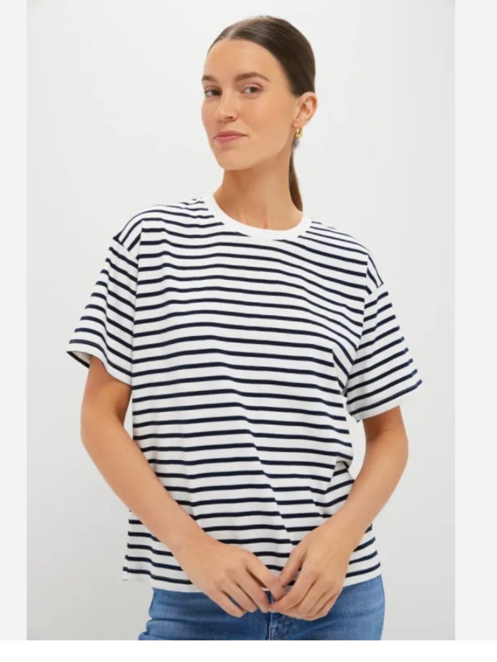 Pomander Place Navy and White Striped Short Sleeve Tee tuckernuck nwt XL